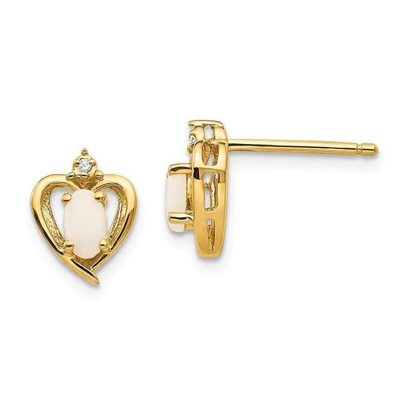 14K Diamond & Opal Earrings - Seattle Gold Grillz
