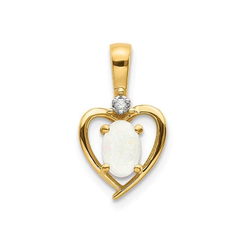 14K Diamond & Opal Pendant - Seattle Gold Grillz