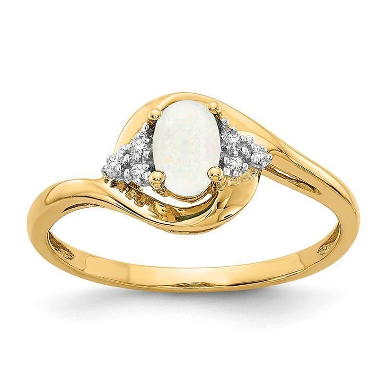 14K Diamond & Opal Ring - Seattle Gold Grillz