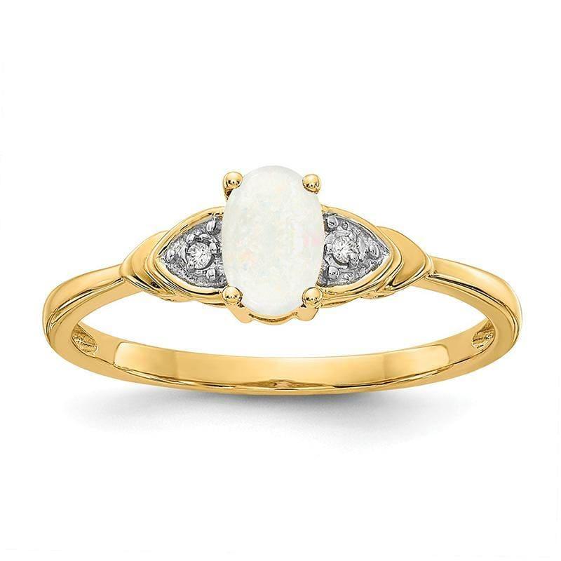 14K Diamond & Opal Ring - Seattle Gold Grillz