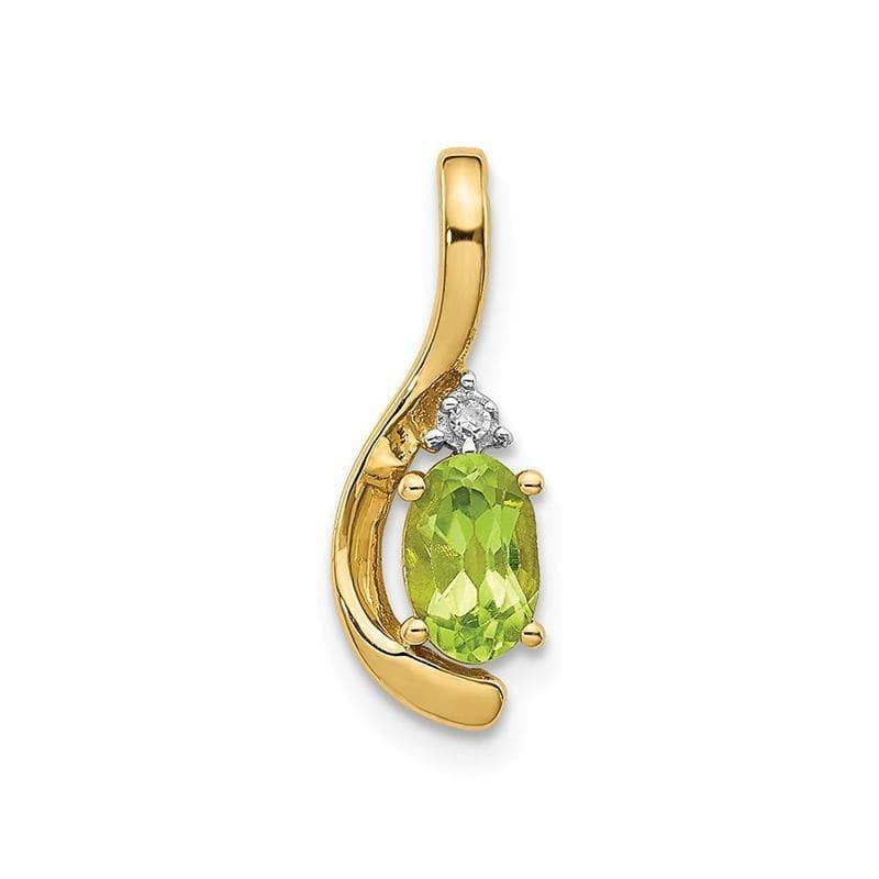 14K Diamond & Peridot Pendant - Seattle Gold Grillz