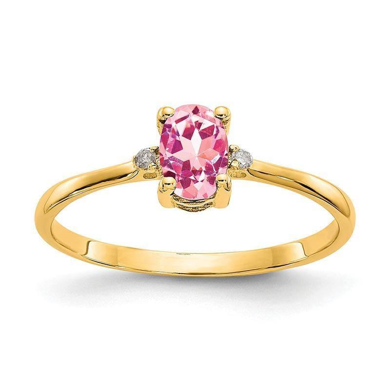 14k Diamond & Pink Tourmaline Birthstone Ring - Seattle Gold Grillz