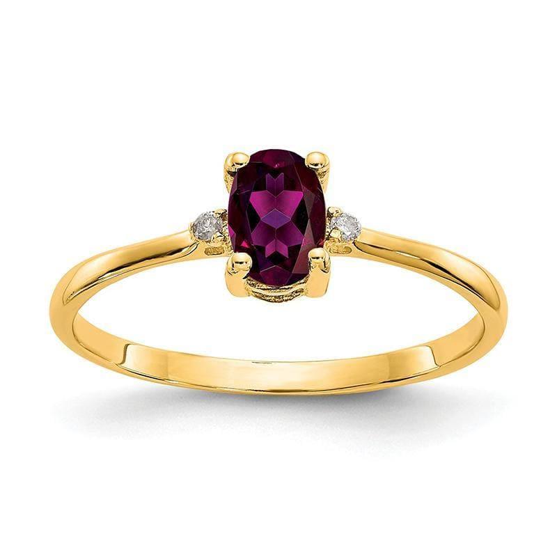 14k Diamond & Rhodolite Garnet Birthstone Ring - Seattle Gold Grillz