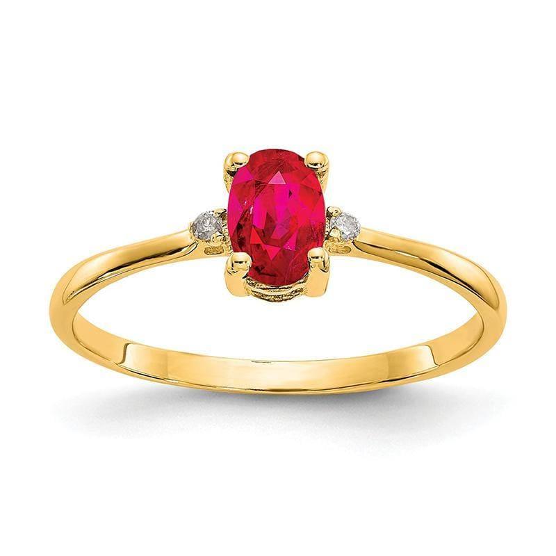 14k Diamond & Ruby Birthstone Ring - Seattle Gold Grillz