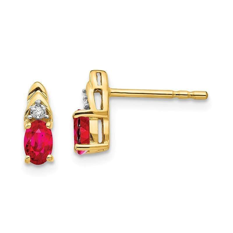14K Diamond & Ruby Earrings - Seattle Gold Grillz
