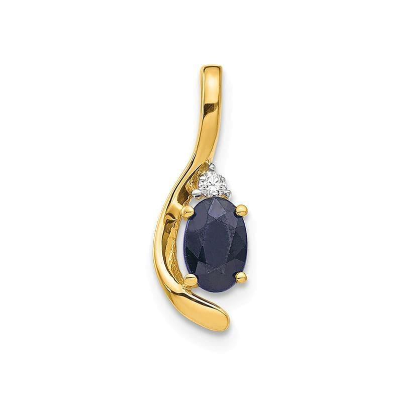 14K Diamond & Sapphire Pendant - Seattle Gold Grillz