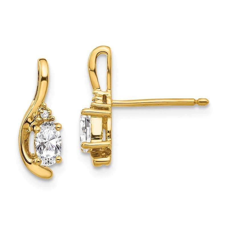 14K Diamond & White Topaz Earrings - Seattle Gold Grillz