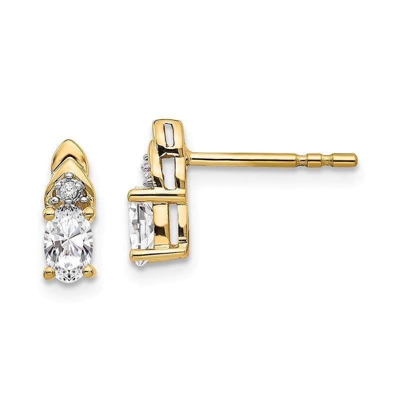 14K Diamond & White Topaz Earrings - Seattle Gold Grillz