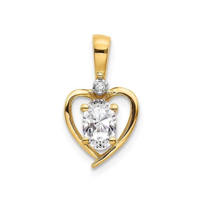 14K Diamond & White Topaz Pendant - Seattle Gold Grillz