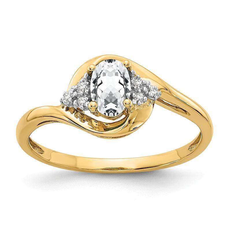 14K Diamond & White Topaz Ring - Seattle Gold Grillz