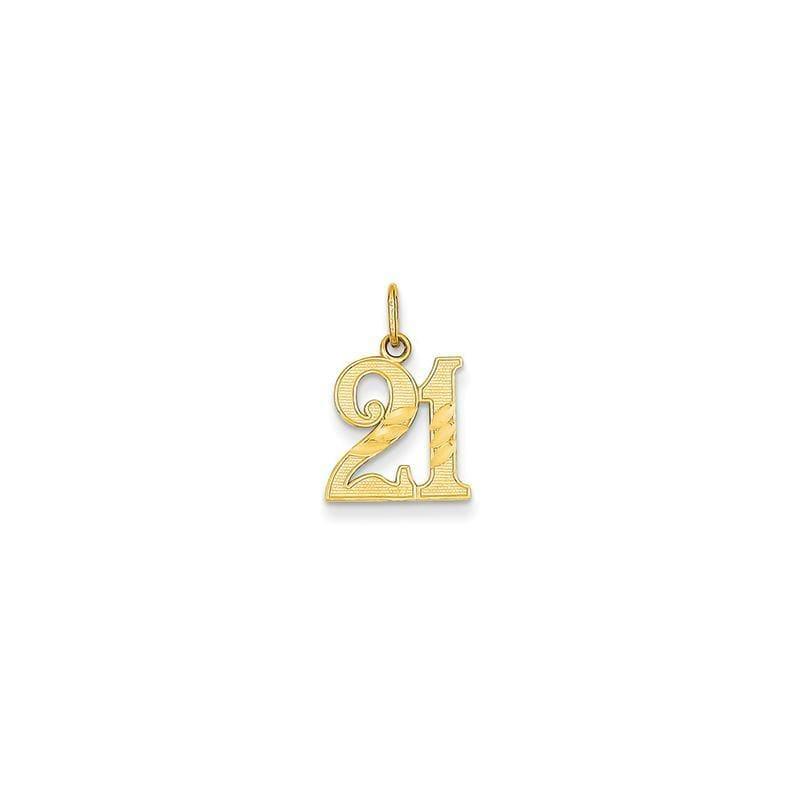 14k Diamond-cut 21 Pendant - Seattle Gold Grillz
