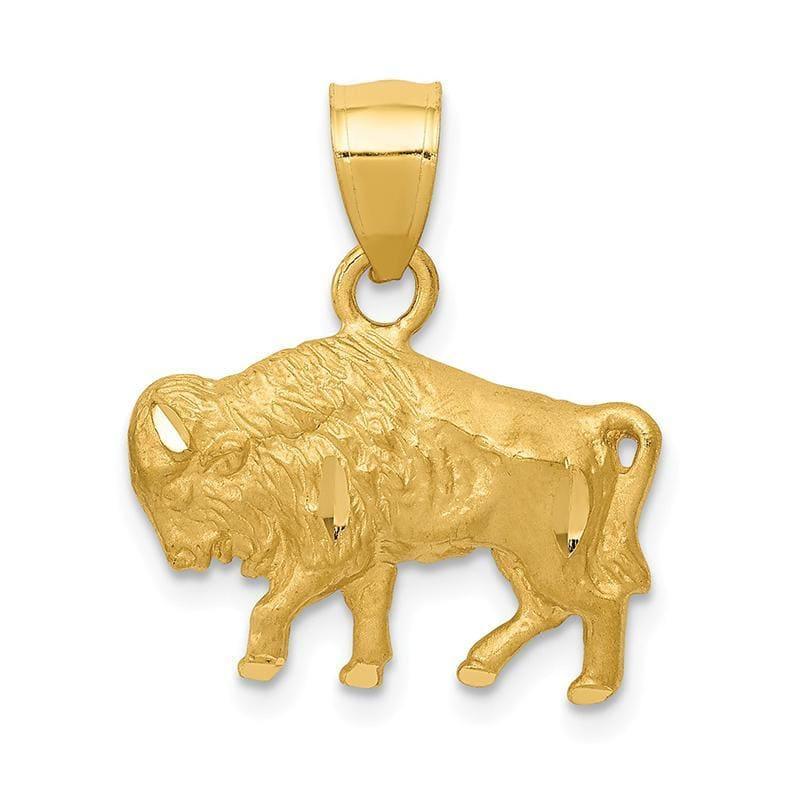 14K Diamond-cut Buffalo Pendant - Seattle Gold Grillz