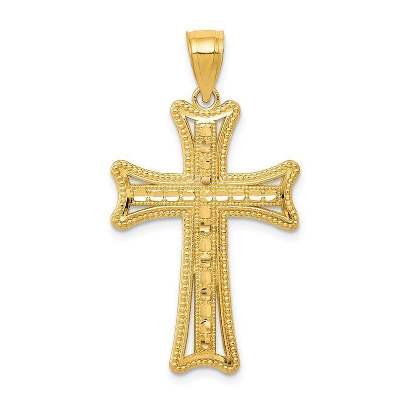 14k Diamond-cut Cross Pendant - Seattle Gold Grillz