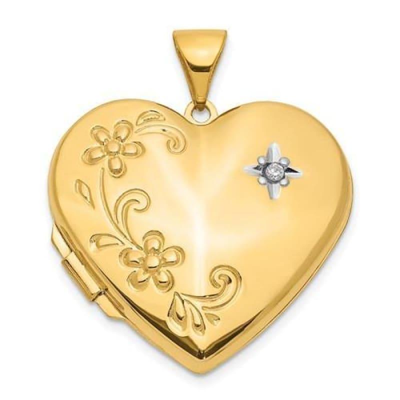 14k Diamond Family Heart Locket - Seattle Gold Grillz