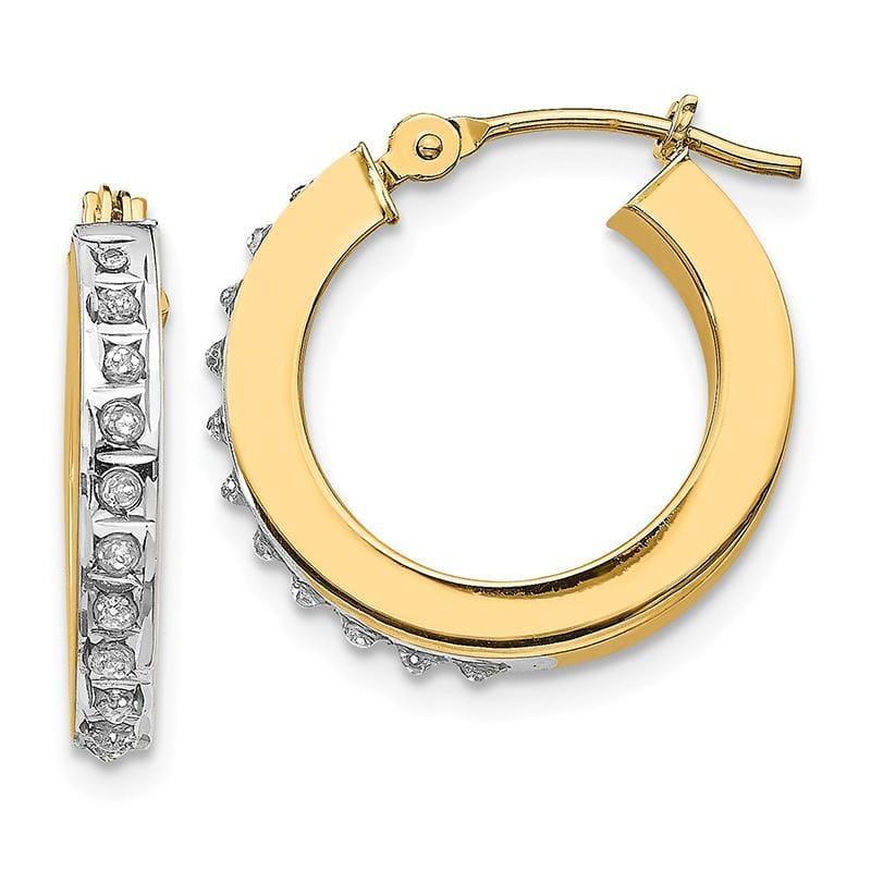 14k Diamond Fascination Round Hinged Hoop Earrings - Seattle Gold Grillz