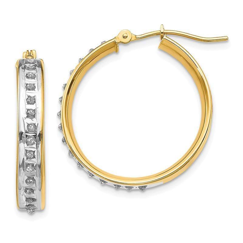 14k Diamond Fascination Round Hinged Hoop Earrings - Seattle Gold Grillz