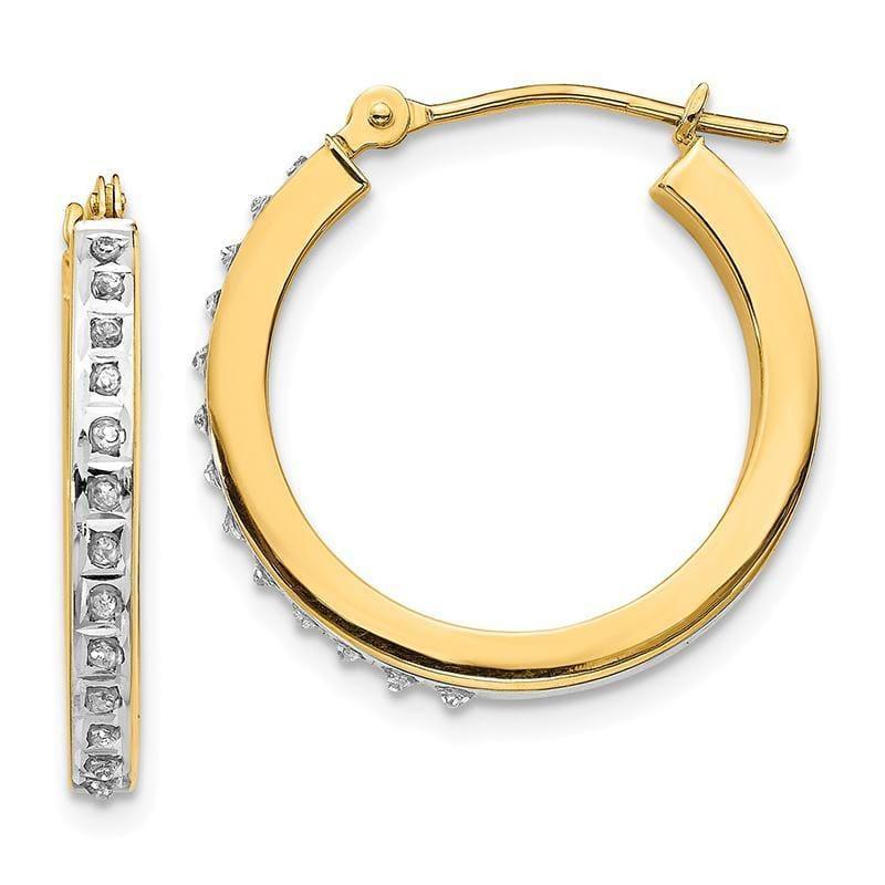 14k Diamond Fascination Round Hinged Hoop Earrings - Seattle Gold Grillz