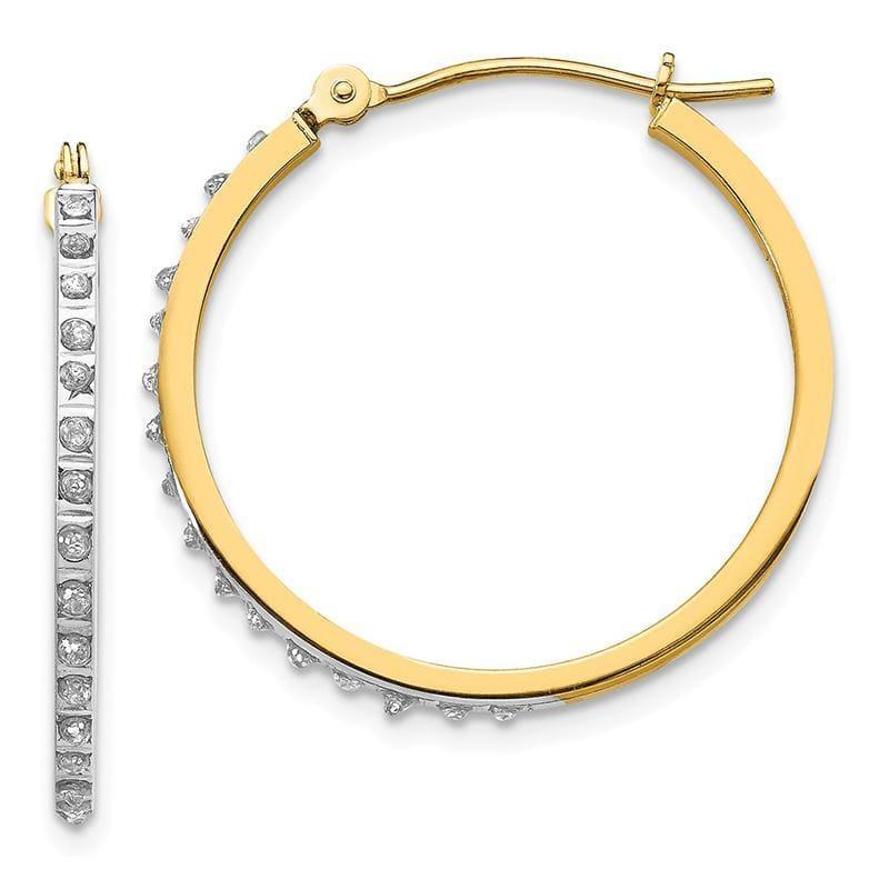 14k Diamond Fascination Round Hinged Hoop Earrings - Seattle Gold Grillz