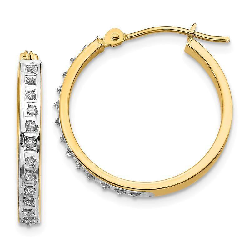 14k Diamond Fascination Round Hinged Hoop Earrings - Seattle Gold Grillz