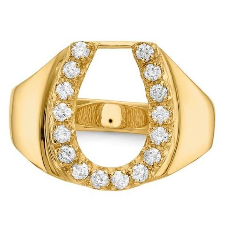 14k Diamond Horseshoe Hooves Ring - Seattle Gold Grillz