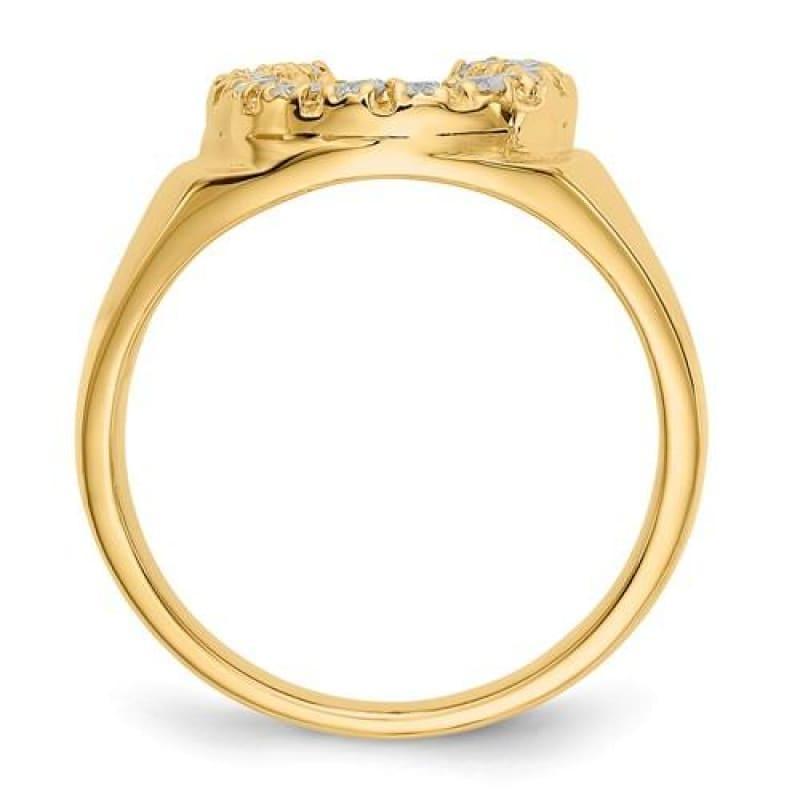 14k Diamond Horseshoe Hooves Ring - Seattle Gold Grillz