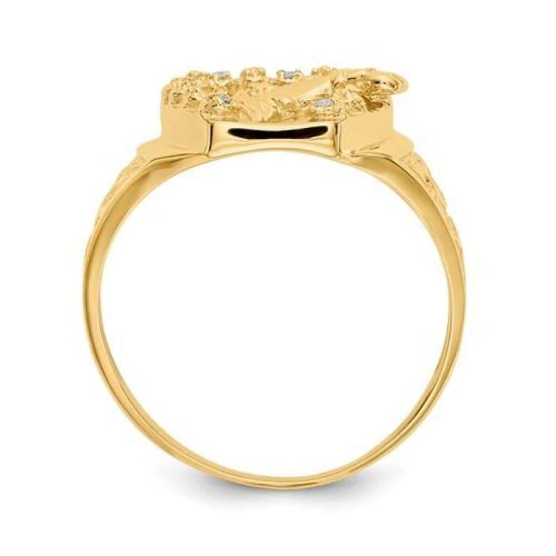 14k Diamond Horseshoe Hooves Ring - Seattle Gold Grillz