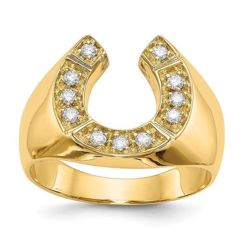 14k Diamond Horseshoe Men's Ring - Seattle Gold Grillz