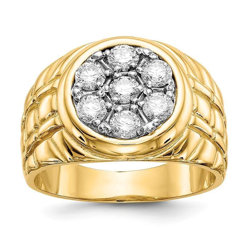 14k Diamond Men's Cluster Ring - Seattle Gold Grillz
