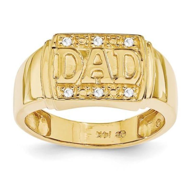14k Diamond Men's Dad Ring - Seattle Gold Grillz