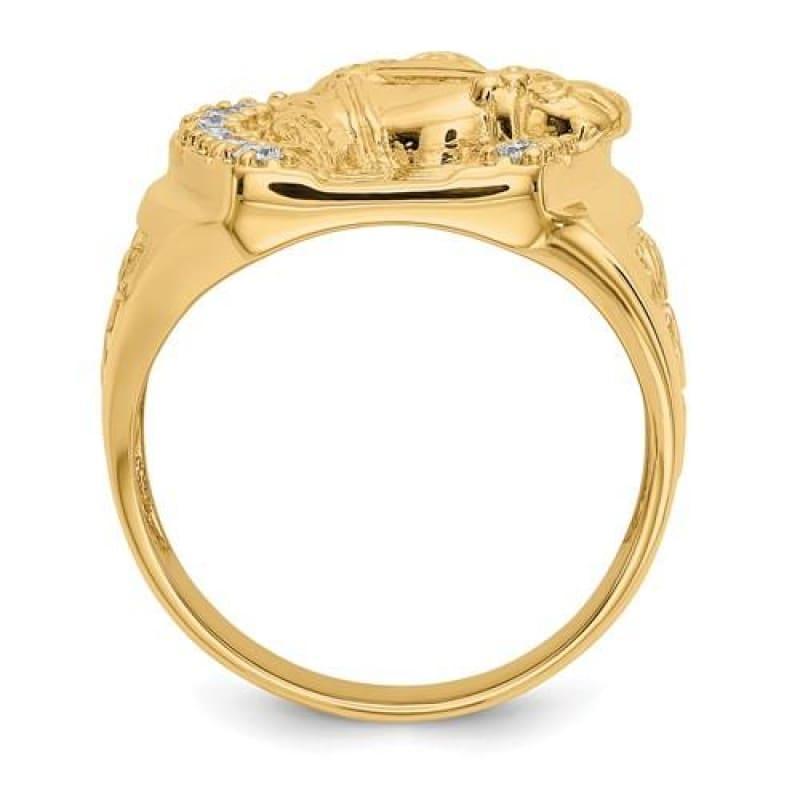 14k Diamond Men's Horseshoe Ring - Seattle Gold Grillz