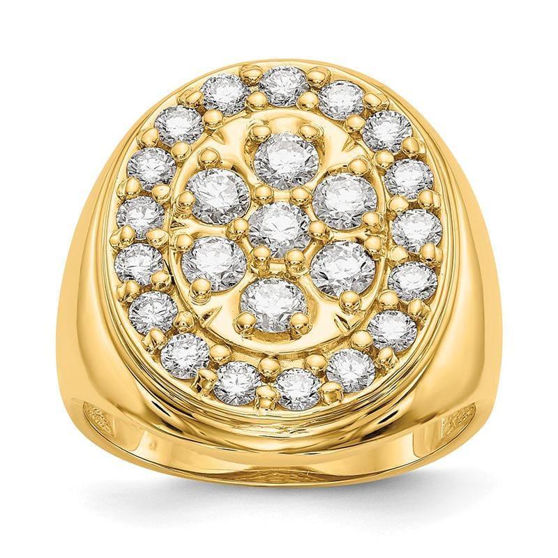 14k Diamond Men's Oval Ring - Seattle Gold Grillz