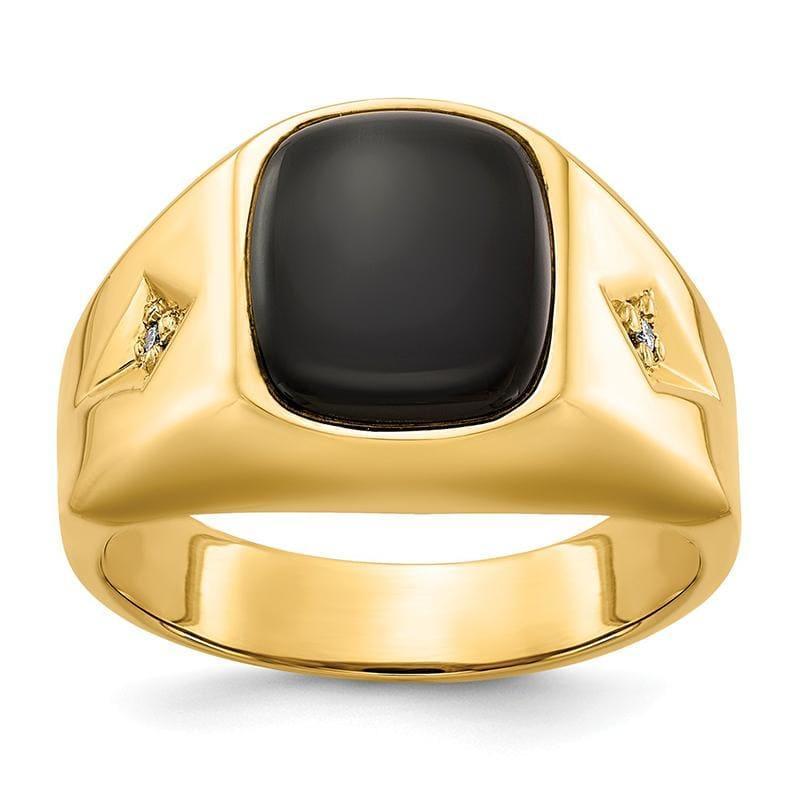 14k Diamond Onyx Men's Ring - Seattle Gold Grillz