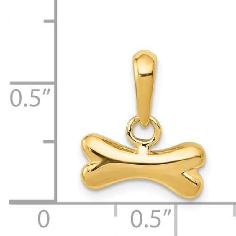 14k Dog Bone Pendant with 18 Inch Chain - Seattle Gold Grillz