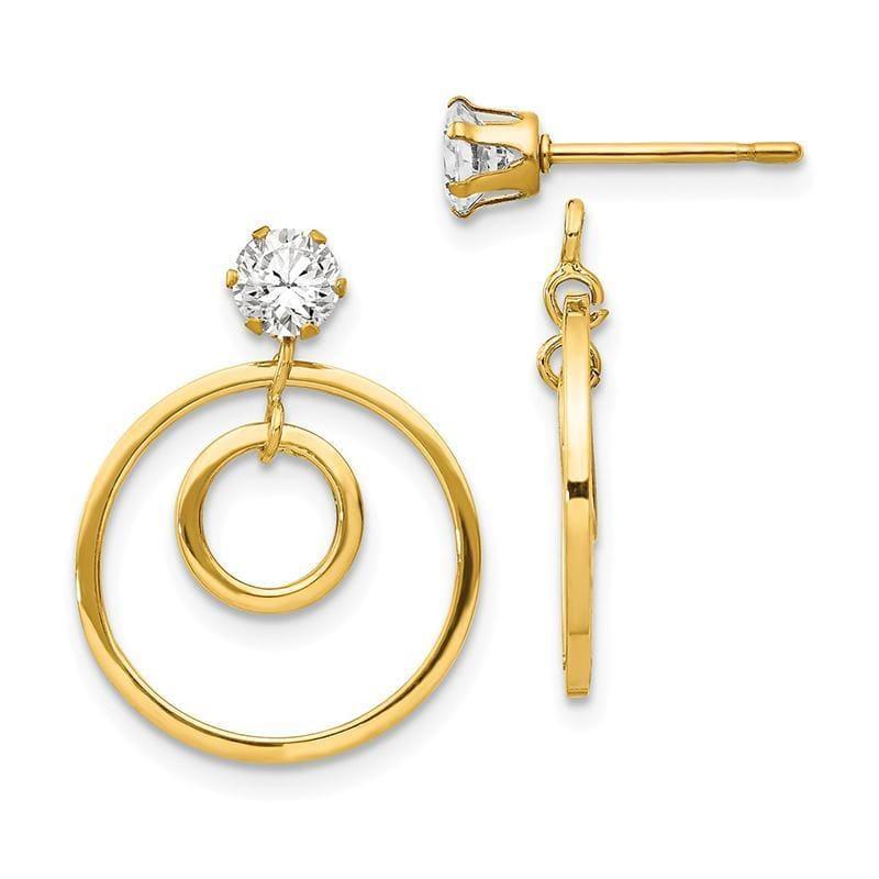 14k Double Circle Jacket w-CZ Stud - Seattle Gold Grillz