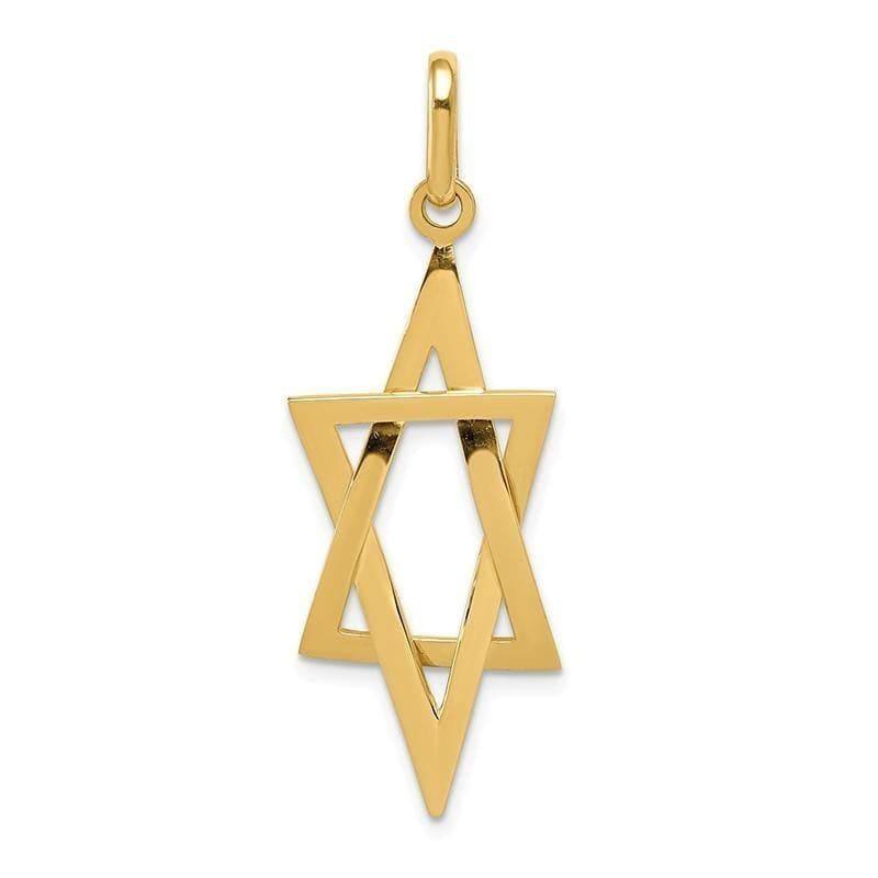 14k Elongated Star of David Pendant - Seattle Gold Grillz