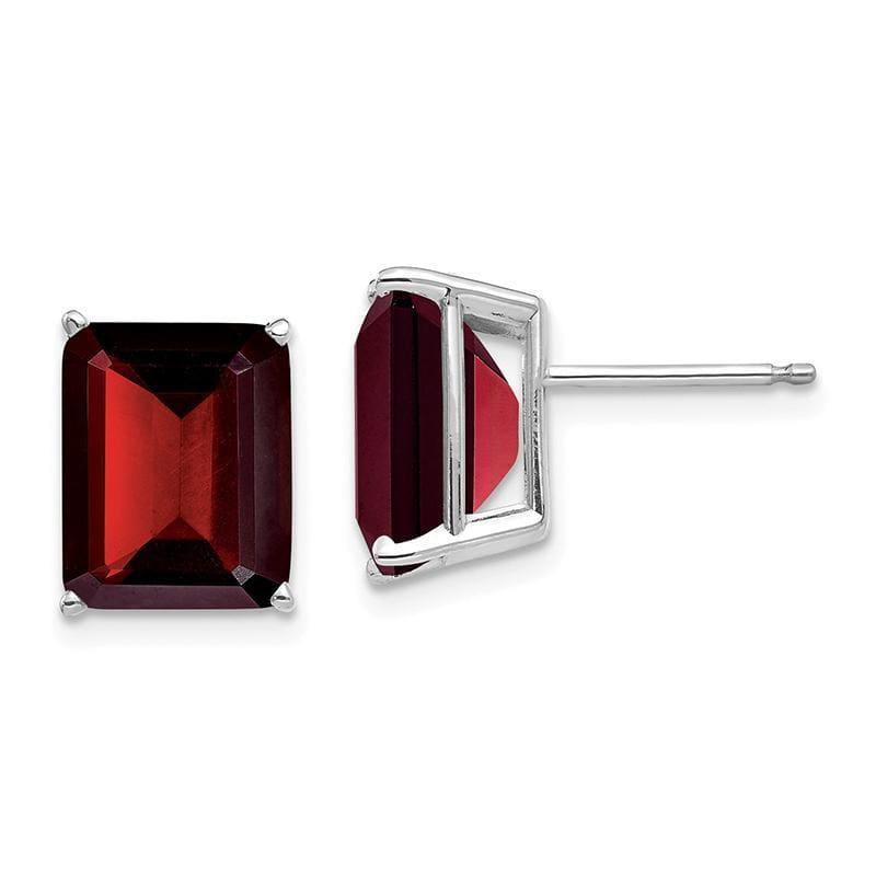 14k Emerald Cut Garnet Stud Earrings - Seattle Gold Grillz