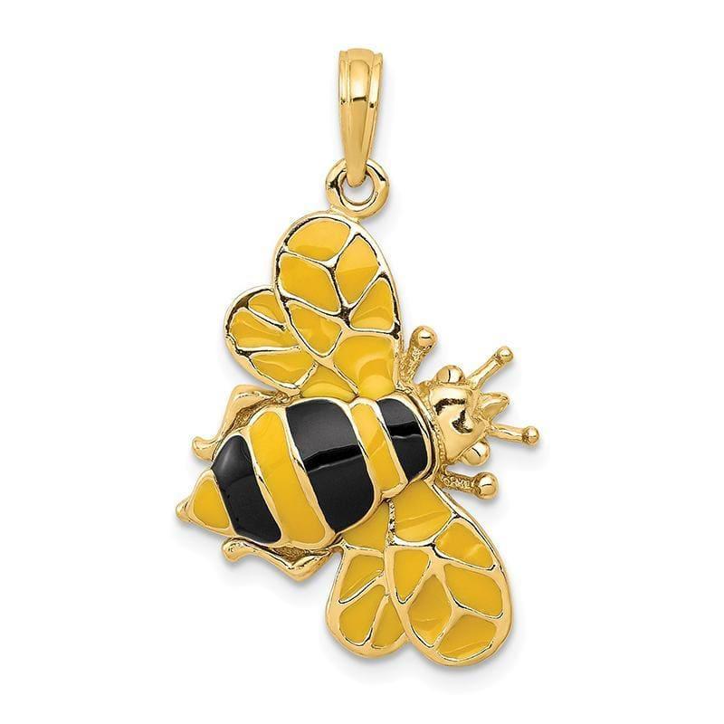 14k Enameled Bumblebee Pendant - Seattle Gold Grillz