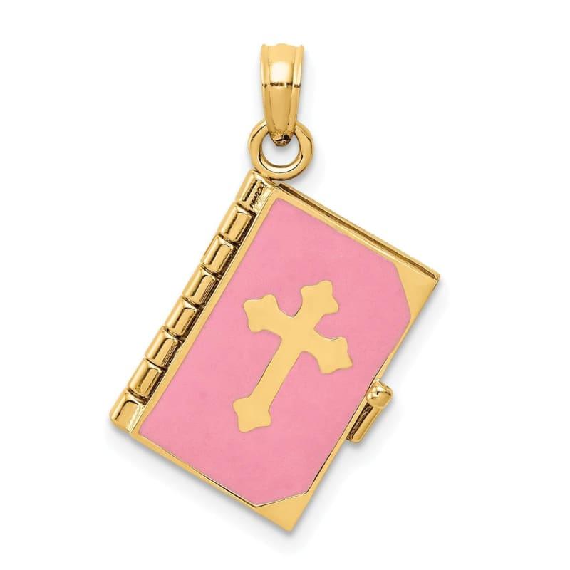 14k Enameled Lord's Prayer Bible Pendant - Seattle Gold Grillz