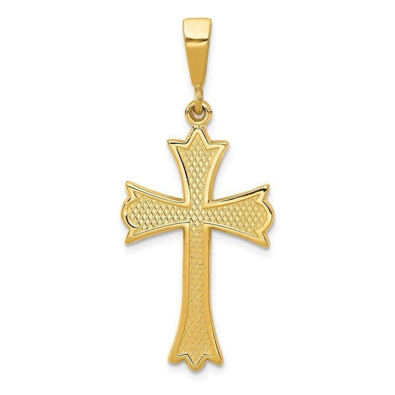 14k Fleur De Lis Cross Pendant - Seattle Gold Grillz