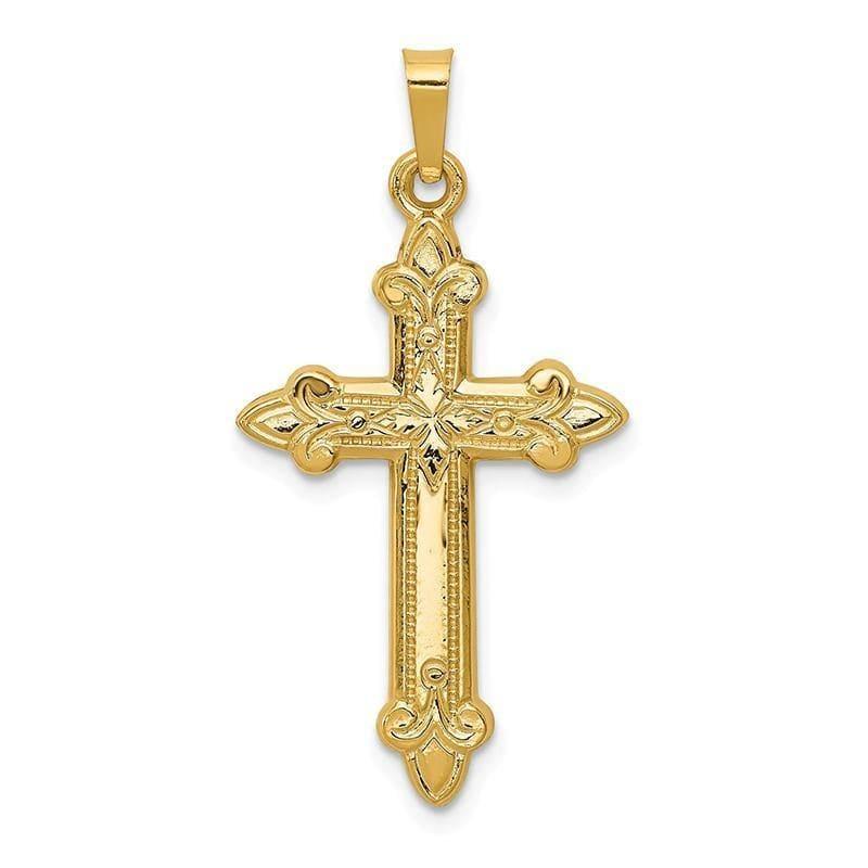 14k Fleur De Lis Cross Pendant - Seattle Gold Grillz