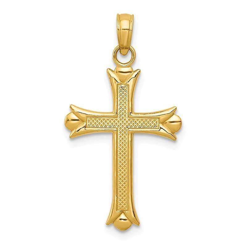 14k Fleur De Lis Cross Pendant. Weight: 0.98, Length: 30, Width: 16 - Seattle Gold Grillz