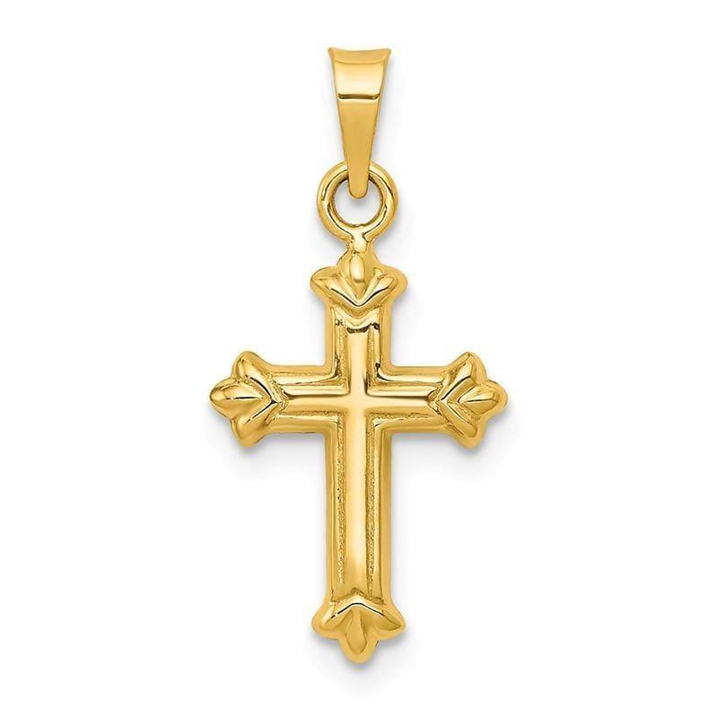 14k Fleur de Lis Hollow Cross Charm - Seattle Gold Grillz