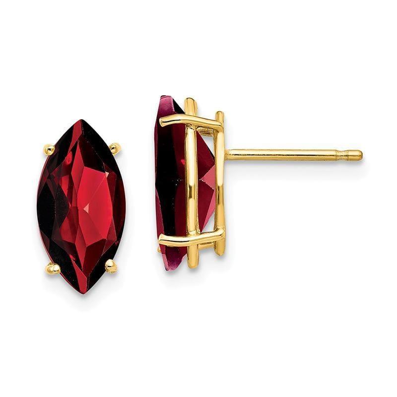 14k Garnet Marquise Stud Earrings - Seattle Gold Grillz