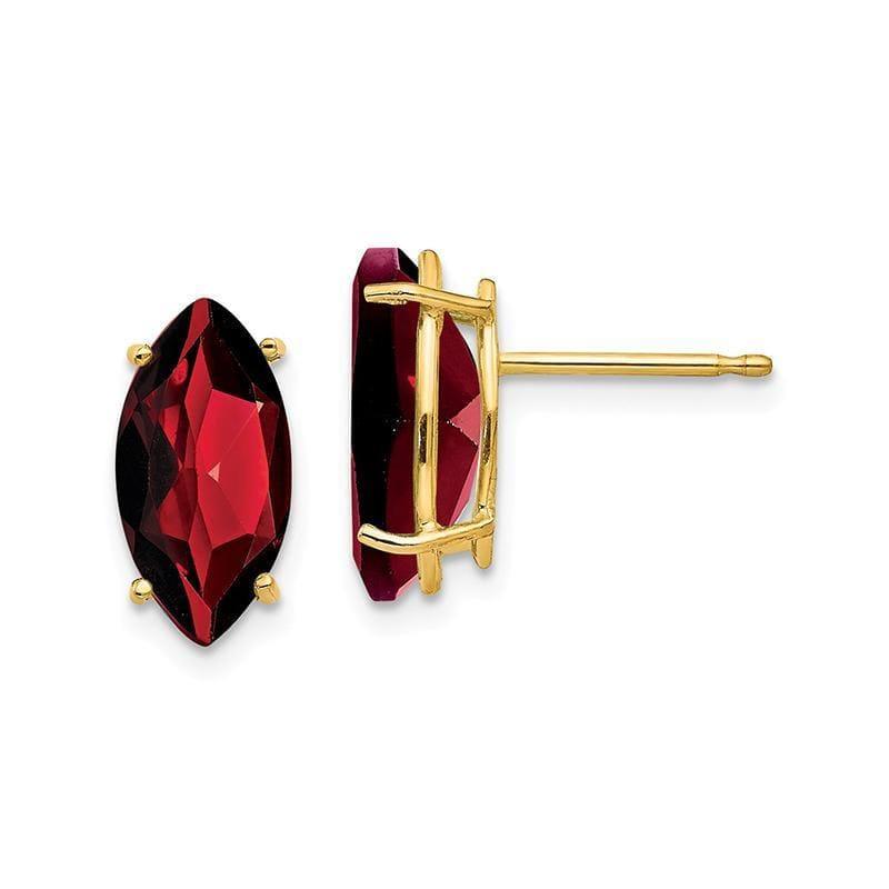14k Garnet Marquise Stud Earrings - Seattle Gold Grillz