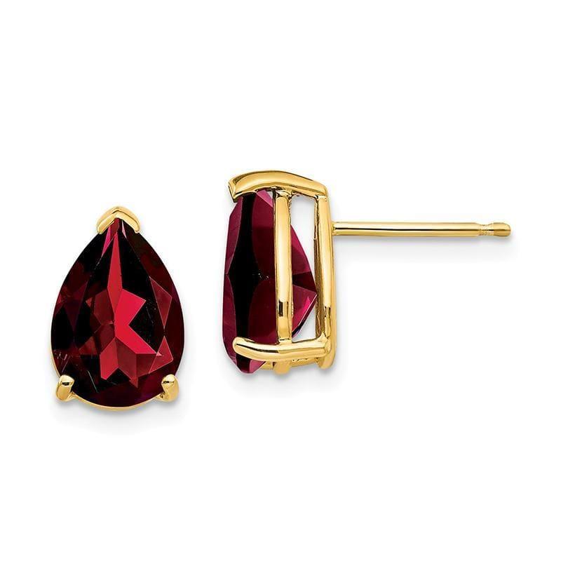 14k Garnet Pear Stud Earrings - Seattle Gold Grillz
