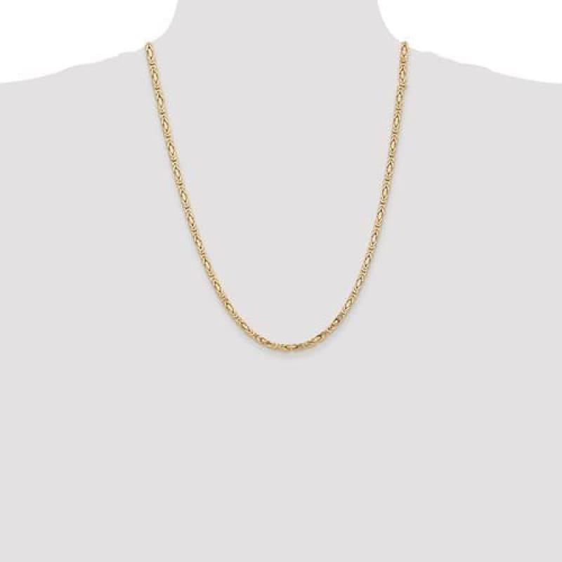 14k Gold 3.25mm Byzantine Chain - Seattle Gold Grillz