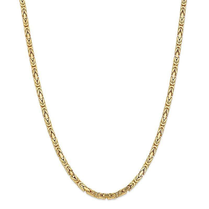 14k Gold 4mm Byzantine Chain - Seattle Gold Grillz