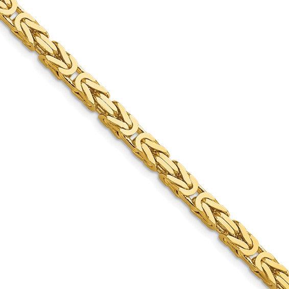 14k Gold 4mm Byzantine Chain - Seattle Gold Grillz