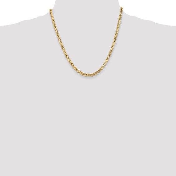14k Gold 4mm Byzantine Chain - Seattle Gold Grillz