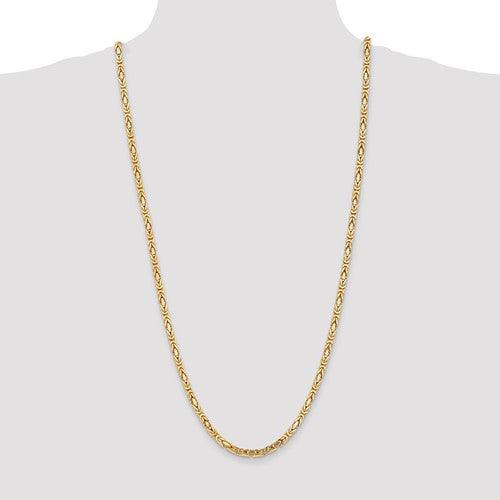14k Gold 4mm Byzantine Chain - Seattle Gold Grillz